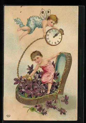 AK Fee mit Uhr zu Mitternacht