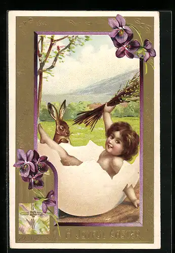 AK Osterhase, Kind in einer Eierschale