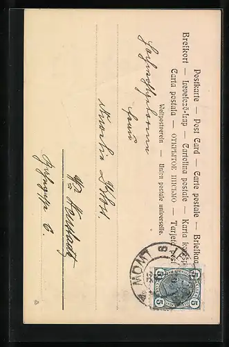 AK Glücksschwein mit Kleeblatt