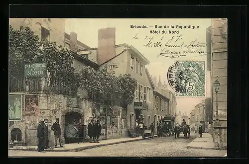 AK Brioude, Rue de la République, Hôtel du Nord
