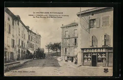 AK Pradelles, Débouché de l`Avenue du Puy, Bureau des Malles-Postes