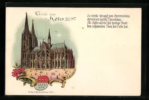 Lithographie Köln, Am Dom, Wappen