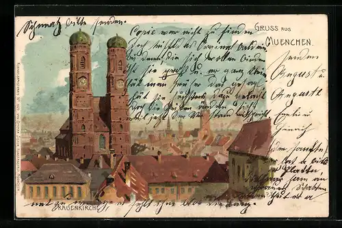 Künstler-AK München, An der Frauenkirche