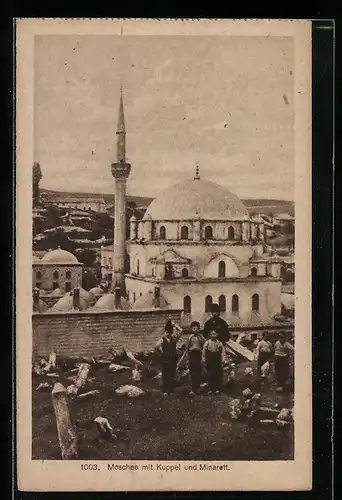 AK Uesküb, Moschee mit Kuppel und Minarett