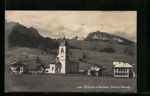 AK Brülisau, Ortspartie mit Kirche