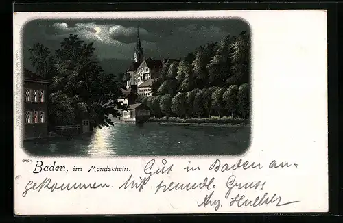 Lithographie Baden, Flusspartie