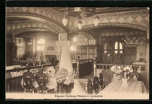 AK Lausanne, Pension Bellevue Rosiaz, Innenansicht