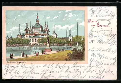 Lithographie Bremen, Parkhaus im Bürgerpark