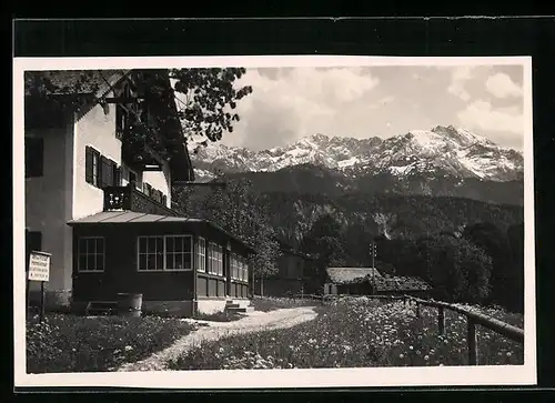 AK Garmisch-Partenkirchen, Almwirtschaft zum Hannesle-Bauer, Vorder-Graseck