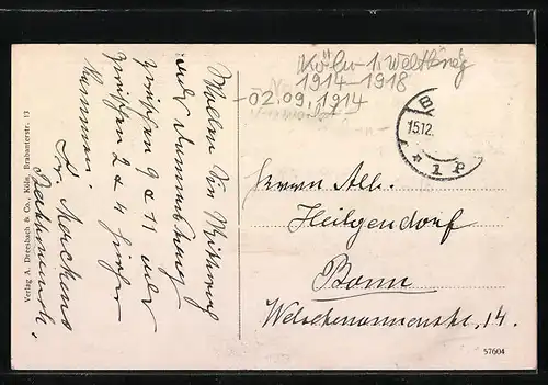 AK Köln, Erbeutete französische Kanonen auf dem Neumarkt