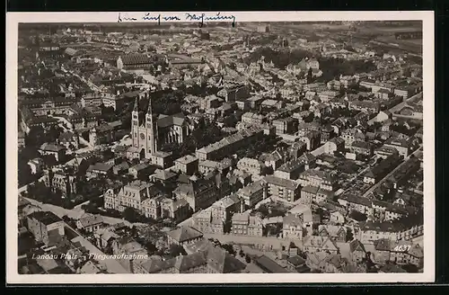 AK Landau /Pfalz, Fliegeraufnahme vom Ortskern