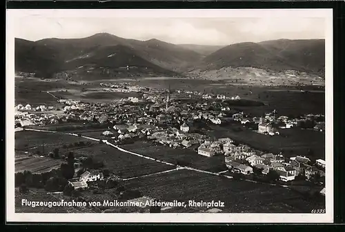 AK Maikammer-Alsterweiler, Totalansicht vom Flugzeug aus