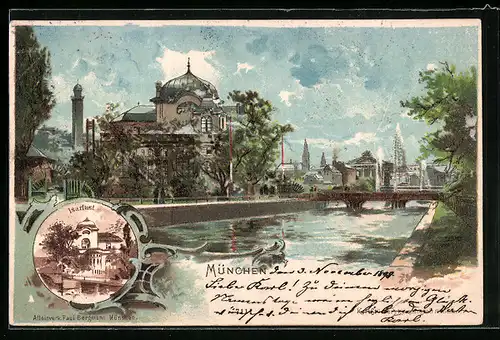 Künstler-AK Theodor Guggenberger: München, Restaurant Isarlust an der Isar