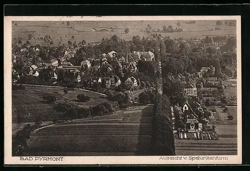 AK Bad Pyrmont, Aussicht v. Spelunkenturm