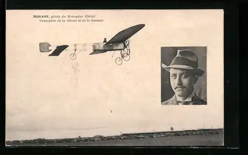 AK Morane, pilote du Monoplan Blériot, Champion de la vitesse et de la hauteur, Flugzeug