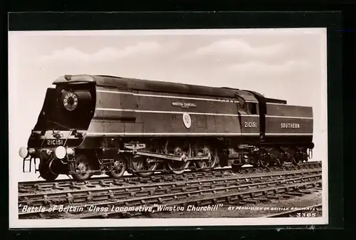 AK Battle of Britain Class Locomotive Winston Churchill, englische Eisenbahn