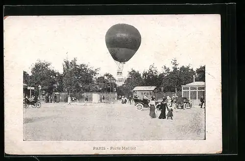 AK Paris, Ballon im Flug, Porte Maillot