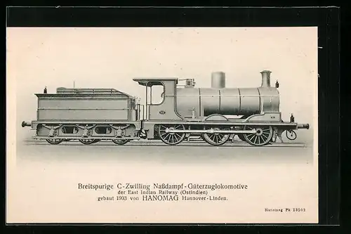 AK Breitspurige C-Zwilling Nassdampf-Güterzuglokomotive des East Indian Railway, Ostindien, HANOMAG, Eisenbahn