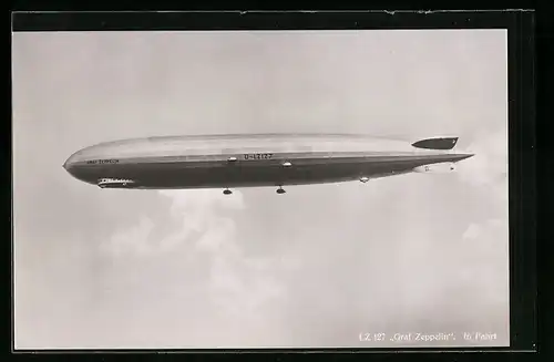 AK Luftschiff LZ 127 Graf Zeppelin am Himmel