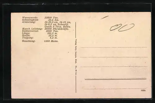 AK SM Linienschiff Oldenburg auf Reede