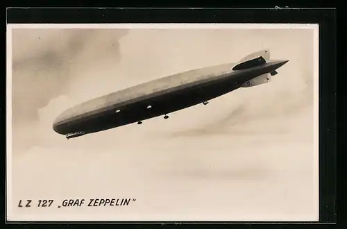 AK Luftschiff LZ 127 Graf Zeppelin am Himmel
