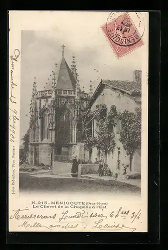 AK Menigoute, Le Chevet de la Chapelle à l`Est