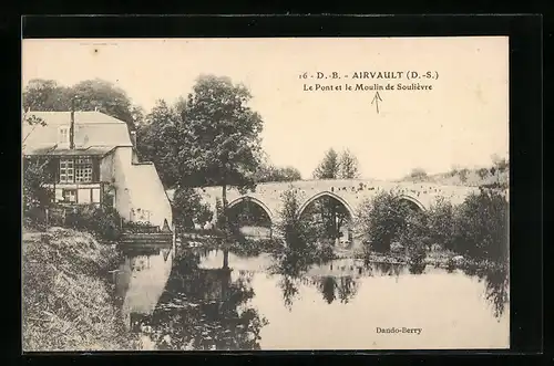 AK Airvault, Le Pont et le Moulin de Soulievre