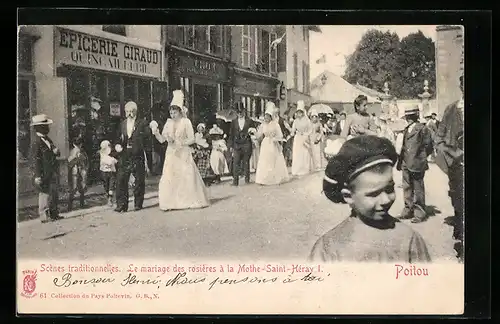 AK La Mothe-Saint-Heray, Scenes traditionnelles, Le mariage des rosieres a la Mothe-Saint-Heray I.