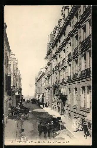 AK Trouville, Hotel et Rue de Paris