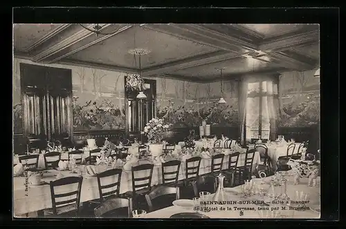 AK Saint-Aubin-sur-Mer, Salle à manger de l`Hotel de Terrasse