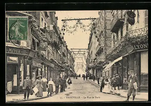 AK Trouville, La Rue de Paris