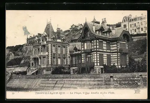 AK Trouville-sur-Mer, La Plage, Villas Amélie et des Flots