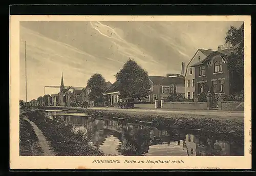 AK Papenburg, Partie am Hauptkanal rechts