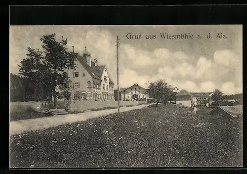 AK Wiesmühl a. d. Alz, Strassenpartie im Ort