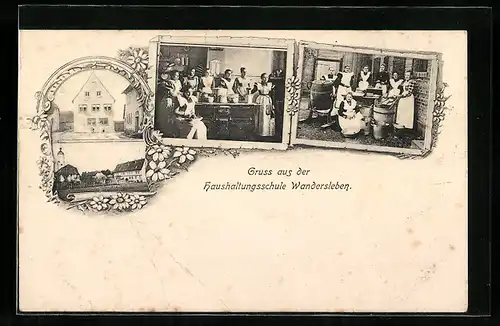 AK Wandersleben, Haushaltungsschule, Frauen bei der Arbeit