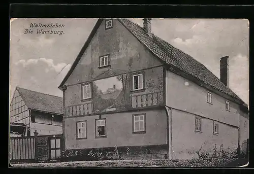 AK Waltersleben, Haus mit Wartburg