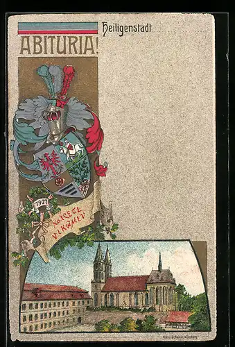 Lithographie Heiligenstadt, Abituria 1907, Wappen