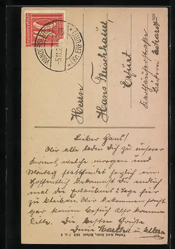 AK Wandersleben i. Thür., Haushaltungsschule, Hauptstrasse