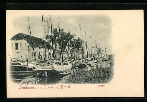 AK Joinville, Porto, Segelboot im Hafen