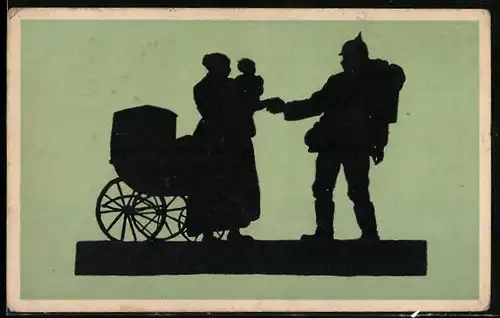 Künstler-AK sign. G. Stamm-Hagemann: Badische Kriegskarte Nr. 8 Abschied