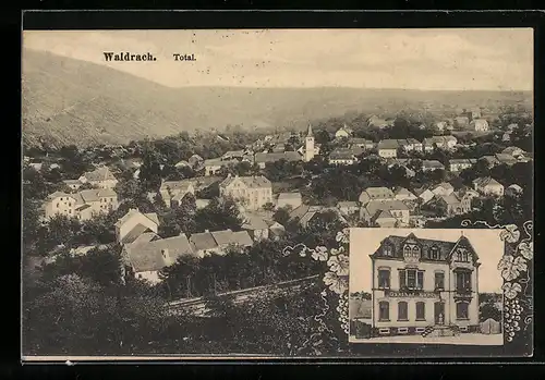 AK Waldrach, Gasthof Karls, Ortsansicht aus der Vogelschau