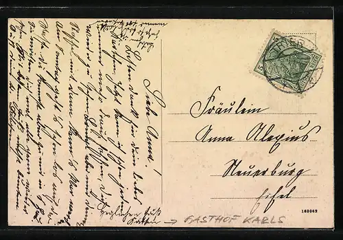 AK Waldrach, Gasthof Karls, Ortsansicht aus der Vogelschau