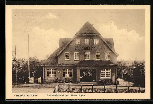 AK Nordholz b. Lehe, Bahnhofshotel, Inh. Hans Stehn