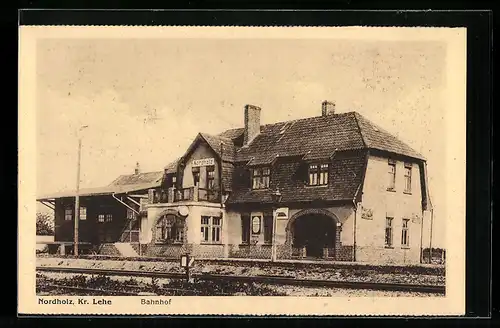 AK Nordholz b. Lehe, Blick zum Bahnhof