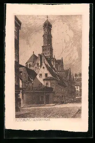 Künstler-AK Augsburg, Ulrichskirche