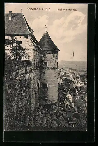 AK Heidenheim a. Brz., Blick vom Schloss auf den Ort