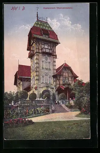 AK Hof i. B., Restaurant Theresienstein