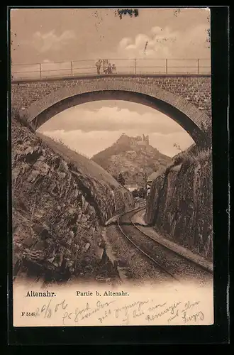 AK Altenahr, Brücke mit Bahngleis