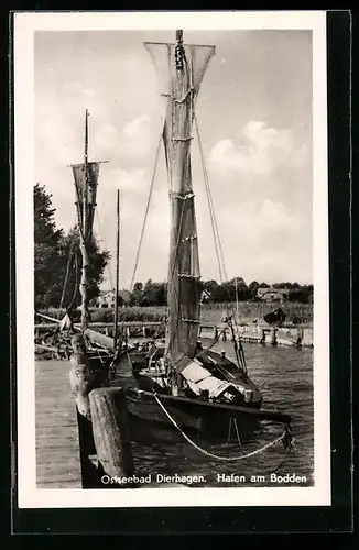 AK Dierhagen, Ostseebad, Hafen am Bodden