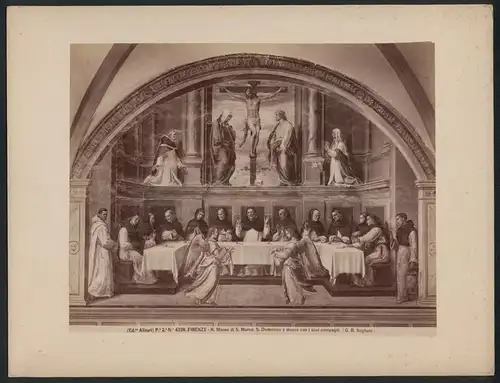 Fotografie Alinari, No. 4326, Ansicht Florenz - Firenze, R. Museo di S. Marco S. Domenico a mensa con i suoi compagni
